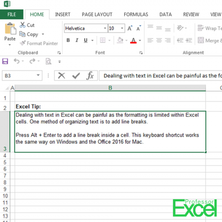How To Remove Cell Line Break In Excel For Mac